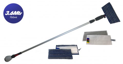 Ecoshine™ Pro Indoor Window Cleaning Kit  310cm reach, with 4 pads selection