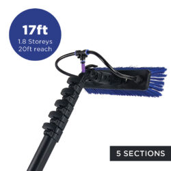 Telescopic Water Fed Pole - 17ft/5.18mtr (20ft Reach) Streamline&reg; OVA8&reg; 24T Carbon Fibre