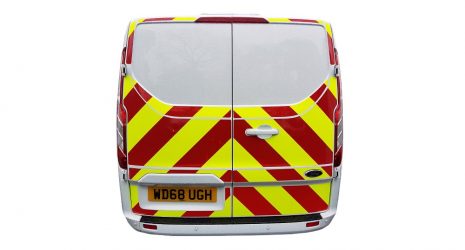 Supply and application of hi-viz chevron graphics for van