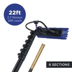 Telescopic Water Fed Pole - 22ft/6.7mtr (25ft Reach) Streamline&reg; OVA8&reg; HI-MOD 40T Carbon Fibre