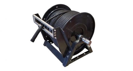 Hose reel high pressure 300' x 3/8 inch - A-frame type with motor & hose