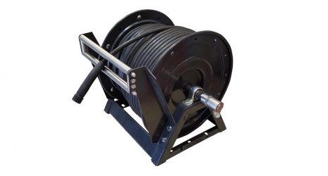 Hose reel high pressure 300' x 3/8 inch - A-frame type with guide, motor & hose