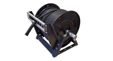 Hose reel high pressure 300' x 3/8 inch - A-frame type with guide, motor, No Hose