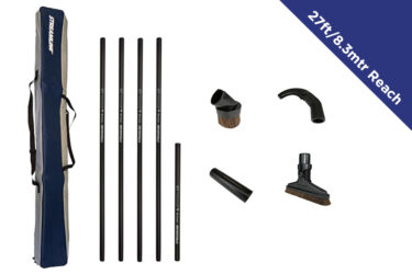 Internal High Level Dusting Vacuum Hose Kit - Carbon Fibre - 27ft/8.3mtr Reach
