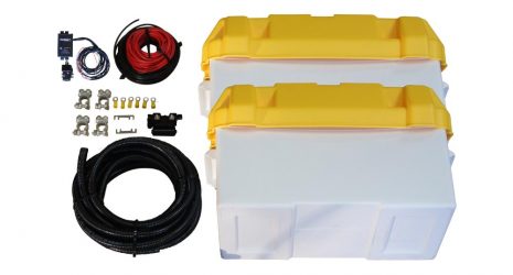 Split Charge Relay System to suit Euro 5/6 Vehicles including Twin 110ah Batteries, Enclosures, Relay and Cabling