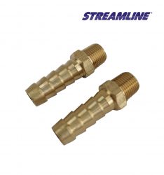 Brass 3/8 inch M x 8mm Hosetail