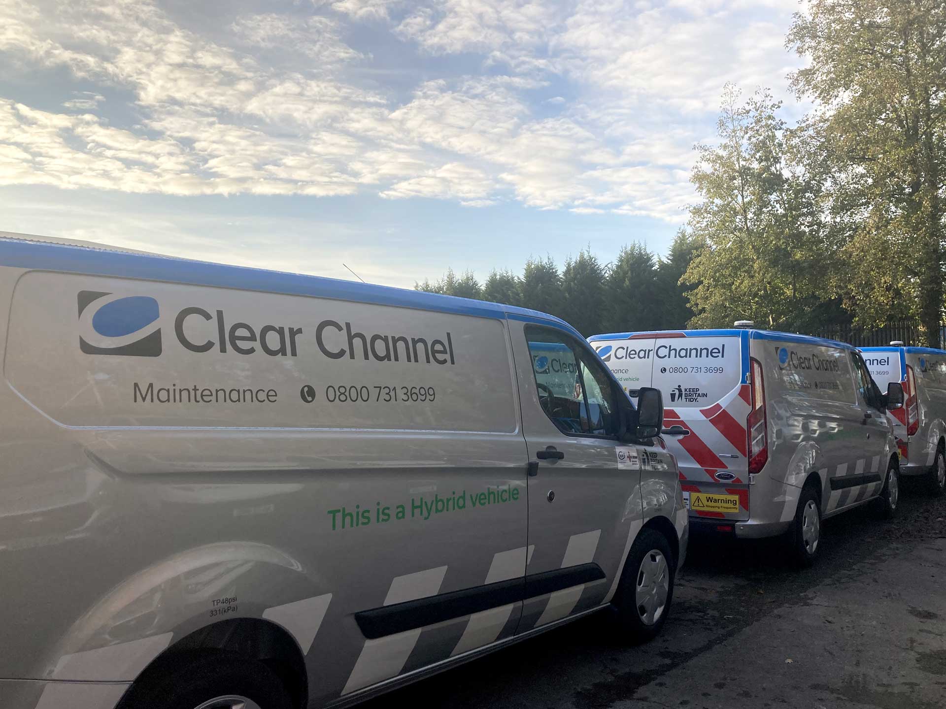 clear channel window cleaning vans