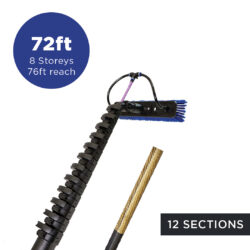 Telescopic Water Fed Pole - 72ft/21.9mtr (76ft Reach) Streamline® OVA8®HI-MOD 42T Carbon Fibre